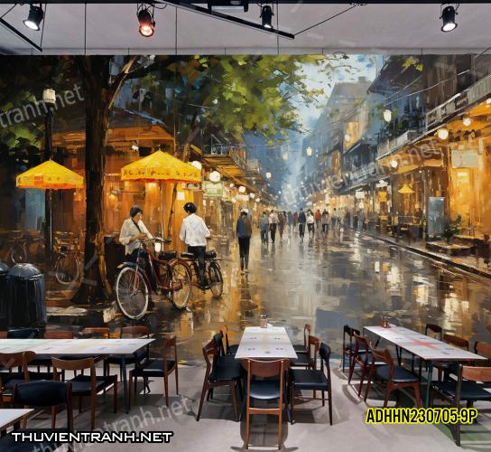 Tranh dán tường Phố cổ Hà Nội, Phố xưa - -ADHHN230705-9P - Kết quả tìm kiếm tranh tường